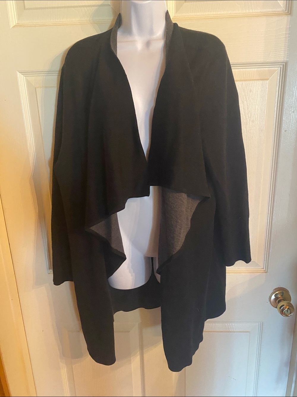 Ralph Lauren Black Open-Front Draped Cardigan